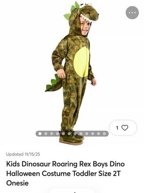 Kids Plush Green Dinosaur Costume with Yellow Belly